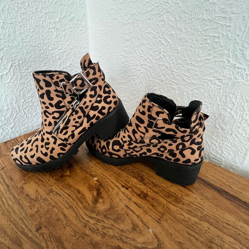 Leopard Print Ankle Boots